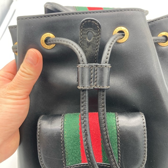 RARE GUCCI LEATHER SHERRYLINE BACKPACK - Picture 9 of 16